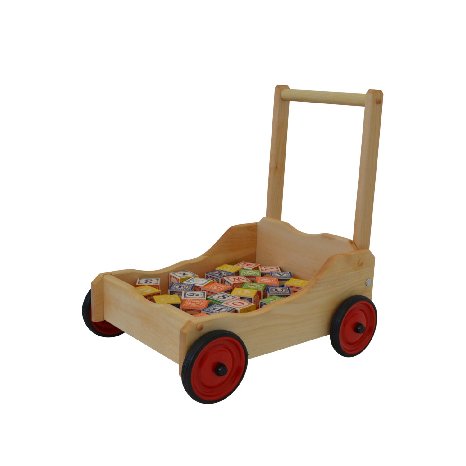 Wooden Toy Walker Wagon-Walker Wagon-Toddler Walker Wagon-Baby