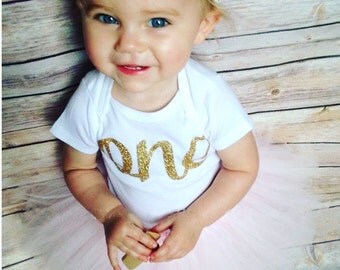 First Birthday Outfit Girl | 1st Birthday Girl Outfit | Pink and Gold First Birthday Girl | One Year Old Birthday Outfit