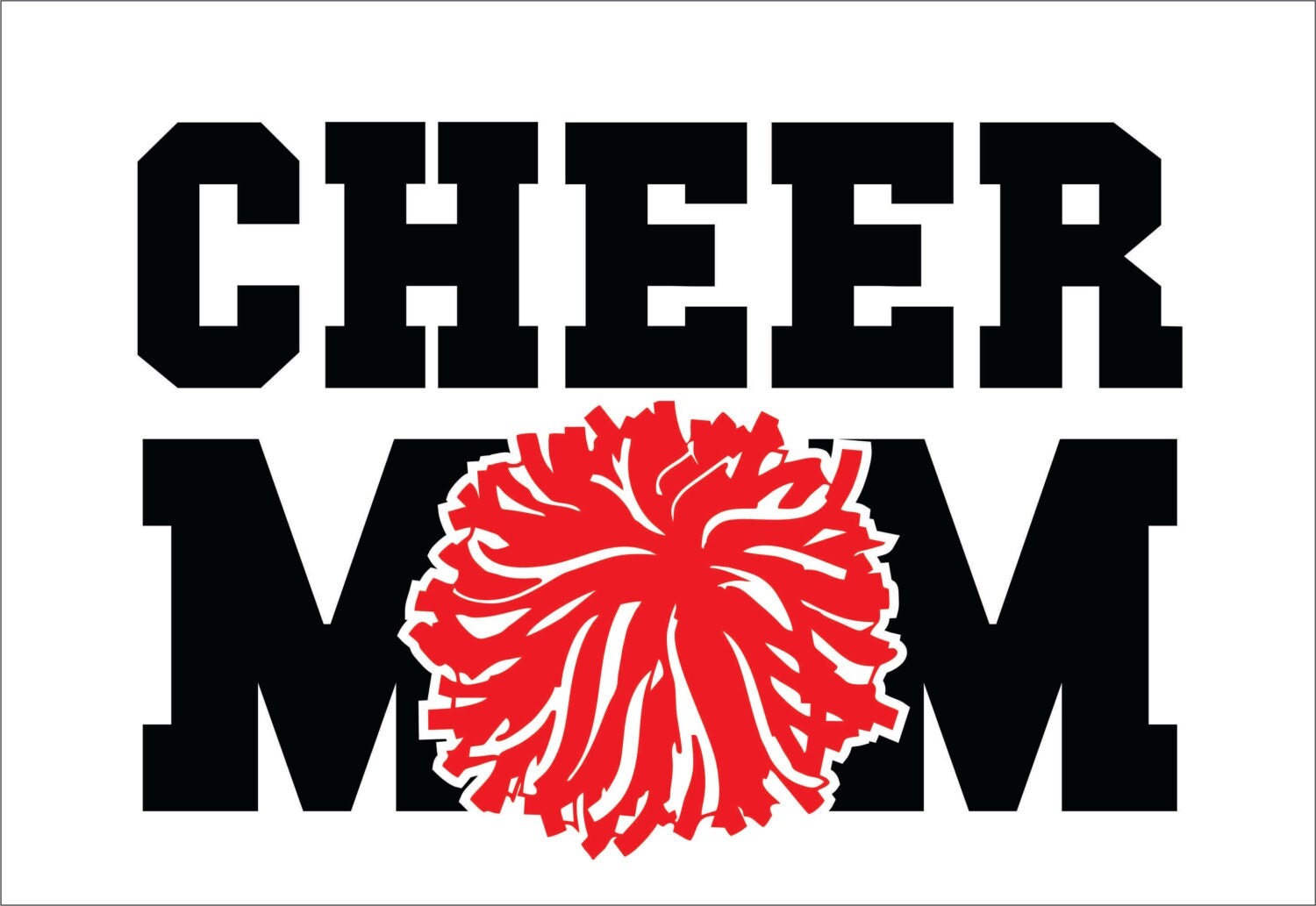 Download Cheer Mom with pom pom instant digital download cutting file