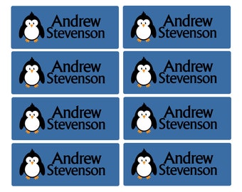 100ct Dishwasher Safe Penguin - Baby Bottle Labels, Day Care Labels - Waterproof Kids Name Label