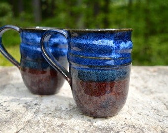 Cobalt Midnight Blue Ceramic Mugs