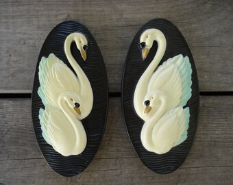 Swan Chalkware Plaques (Miller Studio 1965)