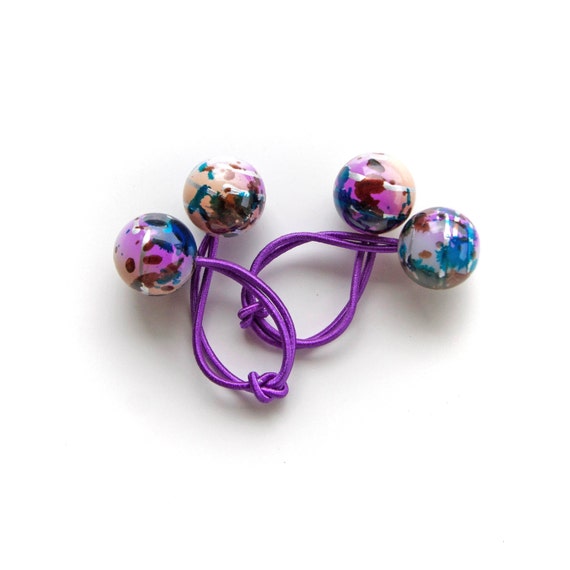 PURPLE BLISS. Bobble Hair ties. Elastic hair ties. Retro style