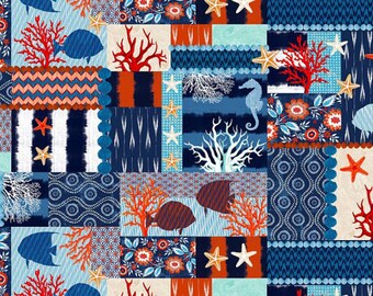 Michael Miller Fabrics - Indo Ikat Collage Indigo - DC6279-INDI-D