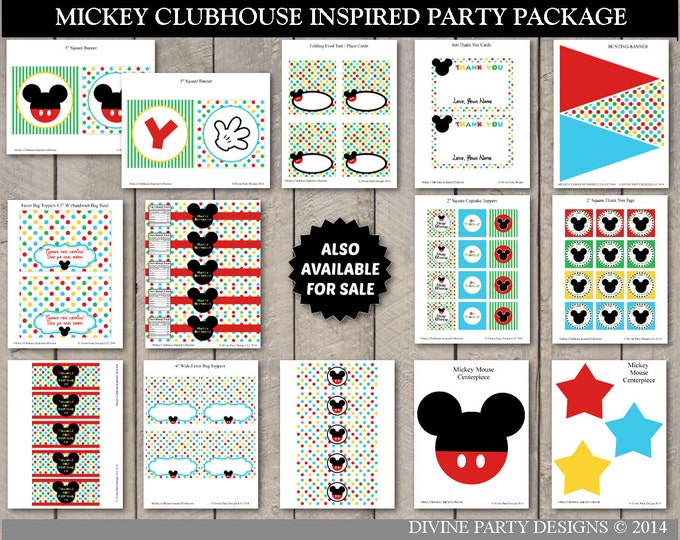 SALE INSTANT DOWNLOAD Mouse Clubhouse I am Two Printable Highchair Party Banner / Wall / Second 2nd Birthday / Clubhouse Collection / Item