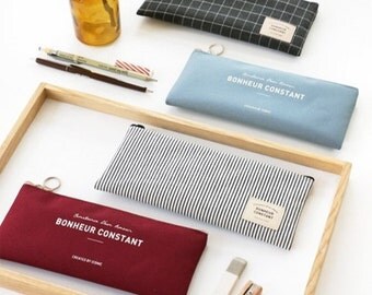 Basic Pencil Case - pouch, pencase, writing case, pencil box, brush, glasses pouch / 10IC30