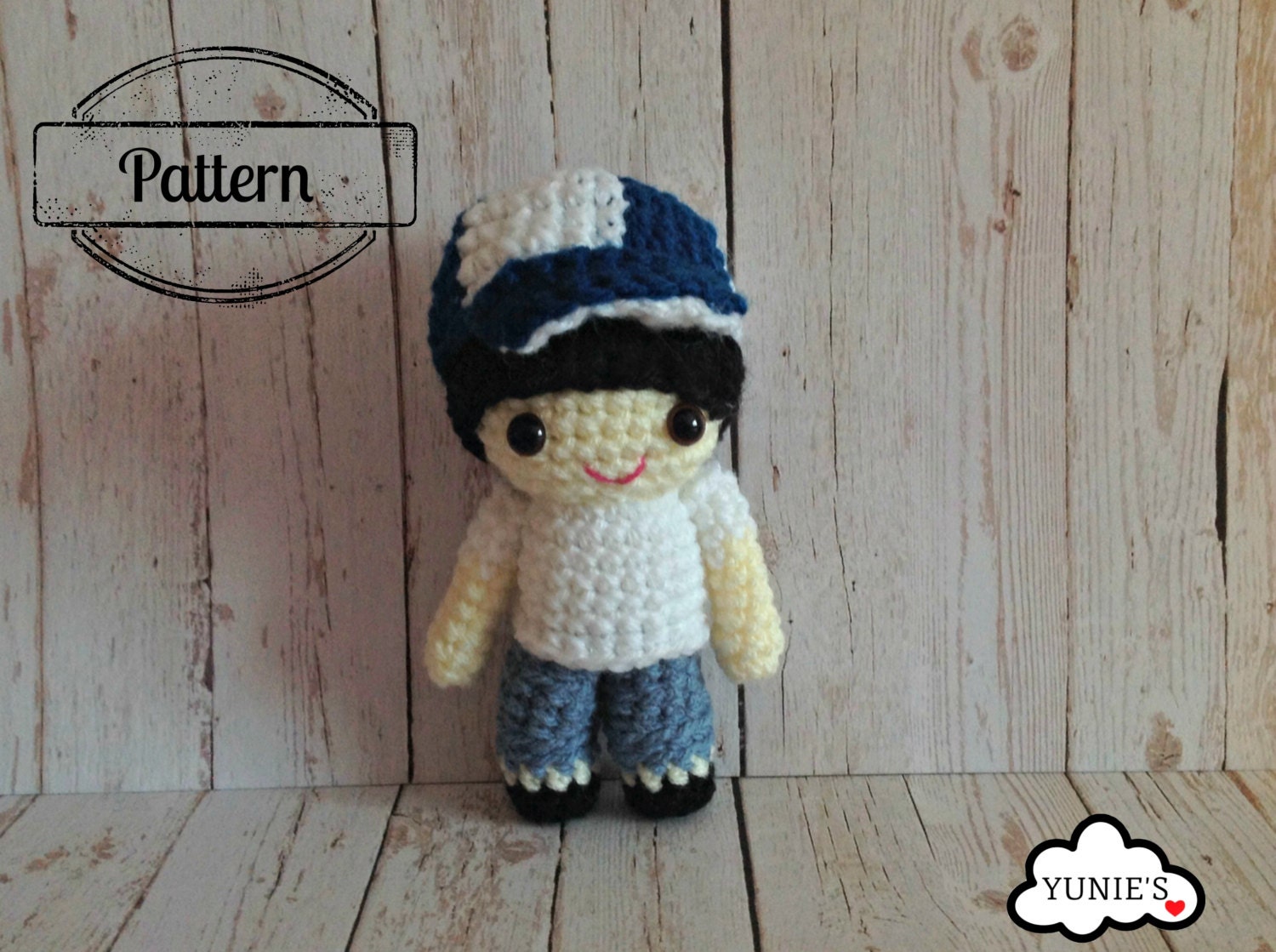 Crochet pattern doll: Boy with cap Crochet amigurumi Crochet