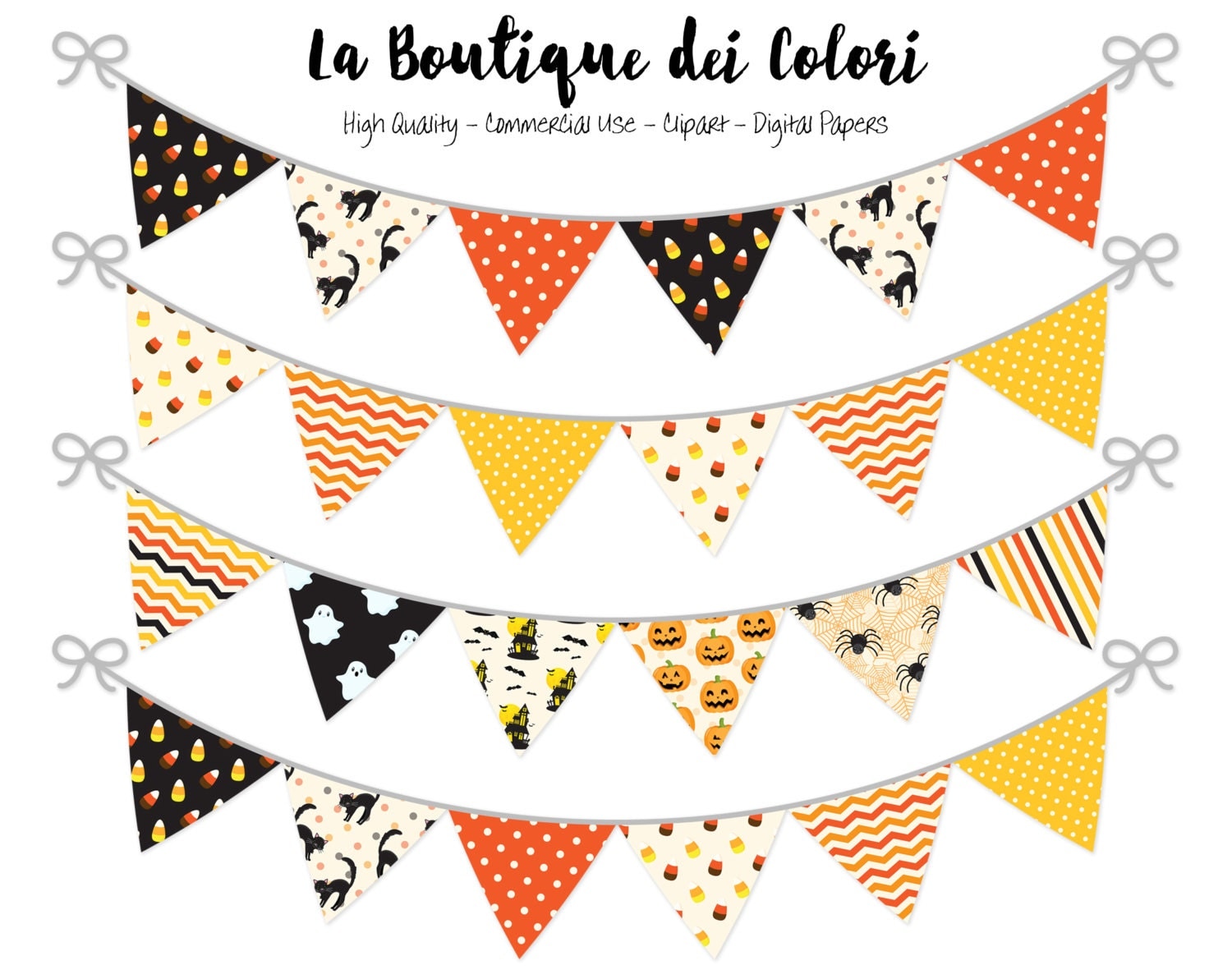 Download Halloween Bunting Banners Party Flags clipart garland Spooky