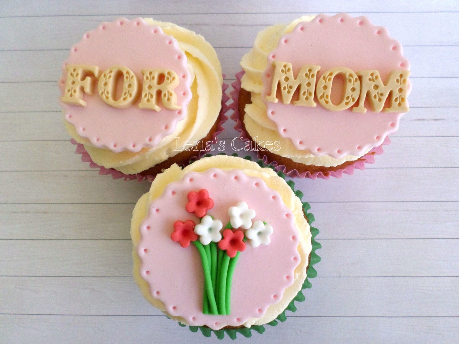 Mothers Day Cupcake Fondant Edible Toppers Mothers Day Edible