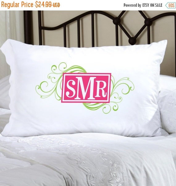 Monogram Pillowcase Girls Personalized Pillow case Printed Monogram