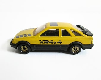 Matchbox Car, Ford Sierra XR 4x4, Vintage Toy Car, Yellow Car, Sports Car, Ford Car Miniature Car, Racing Vehicle, Off Road Vehicle, Vintage