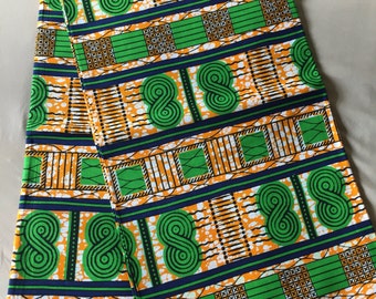 Green & navy blue Julius Holland wax, ankara wax prints, Nigerian fabric, African printed fabric, summer prints, geometric design