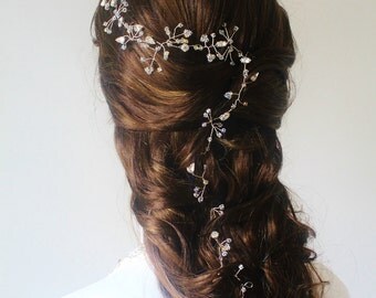 Wedding Hair Accessories,Bridal Crystal Hair Vine,Swarovski Crystal Hair Vine,Bridal Hairpiece,Bridal Head dress,Wedding Hair Vine,veil