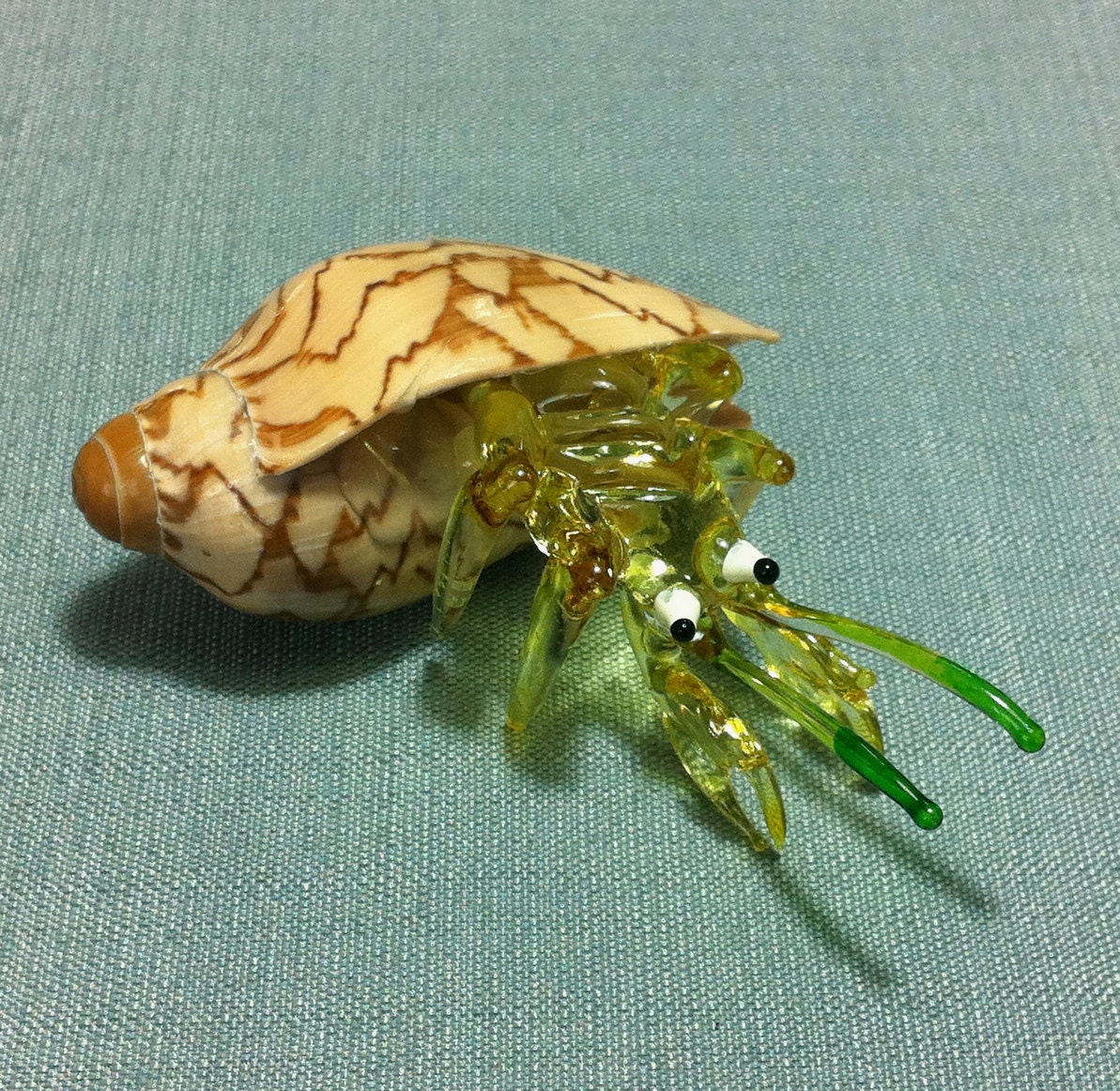 Hand Blown Glass Hermit Crab Shellfish Animal by 