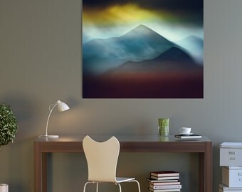Extra large wall art, canvas large, large canvas, fireplace mantle, abstract, modern, housewarming gift, Scotland, modern home decor, blue