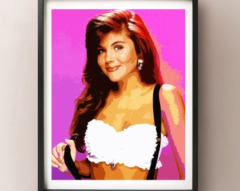 Kelly Kapowski, Tiffani Amber Thiesen, Bayside Tigers, Saved By The Bell, 1990s, Celebrity Wall Art Poster - Instant Download Printable Art