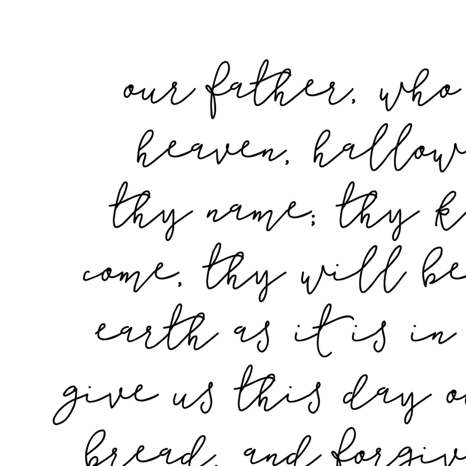 our father prayer printable scripture print lords prayer