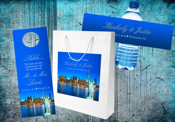 20 New York City Wedding Welcome Bag Sets with Bags, Water Bottle ...