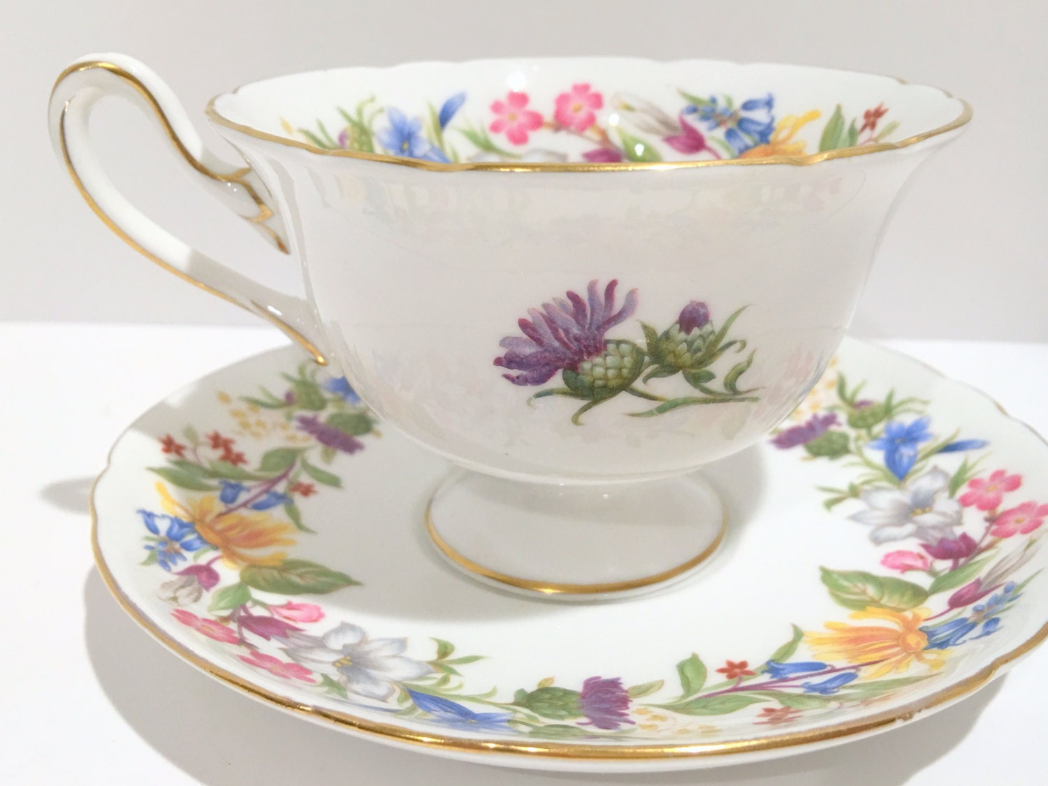 Spring Bouquet Shelley Tea Cup and Saucer, Shelley China, Gainsborough ...