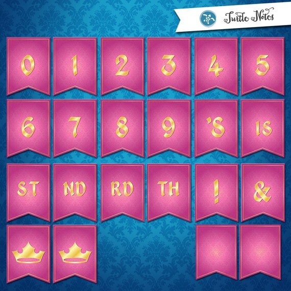 Large Sleeping Beauty Pink Banner : Printable by TurtleNotes
