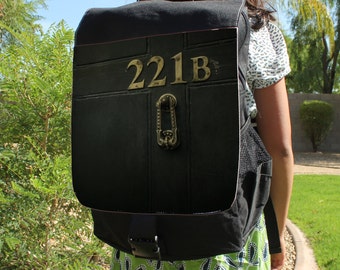 SHERLOCK "221b Door" Canvas Backpack Bag