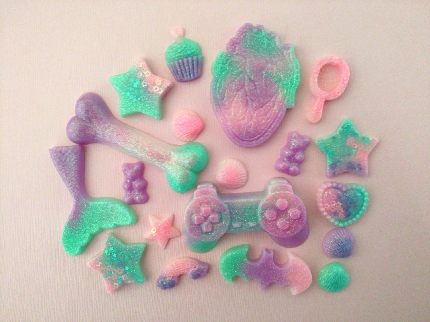 RESERVED FOR VIVIAN Pastel Goth Kawaii Resin Handmade Cabochon