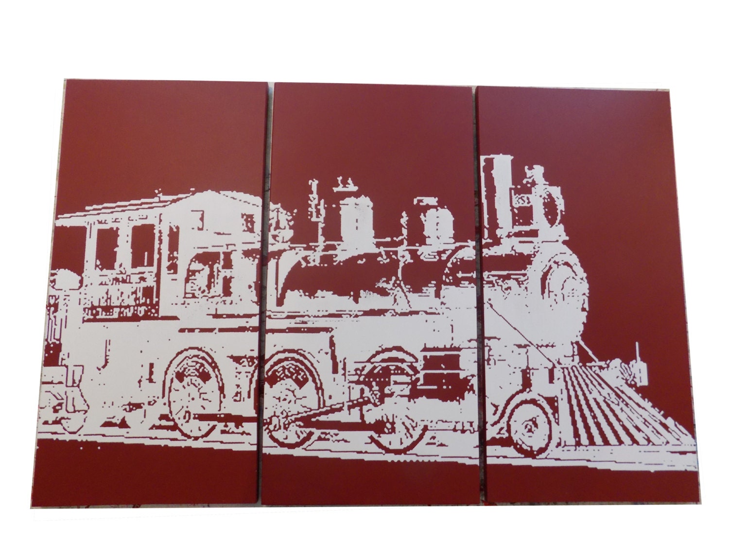 Vintage Rustic TRAIN Wall Art TRANSPORTATION Art Home