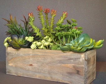 MOST POPULAR! Cedar Wood Succulent Planter Box, Rustic Planter, Wooden Vases, Rustic Decor, Joanna Gaines Decor, Fixer upper