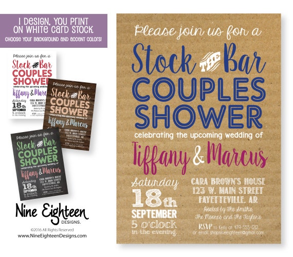 Stock The Bar Couples Shower Invitations 7