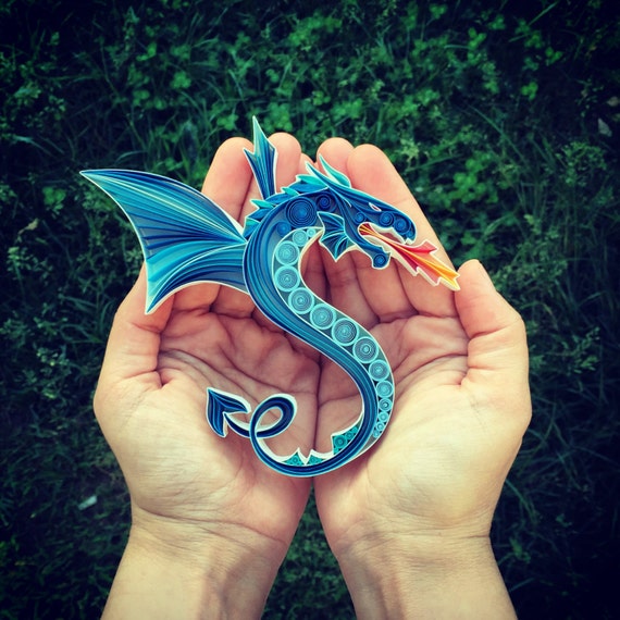 Quilled Paper Art The Dragon by SenaRuna on Etsy