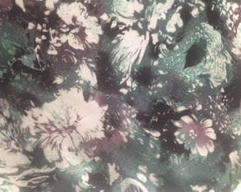 Vintage Floral pattern Rayon/Polyester fabric - multi colored - 18" x 58"