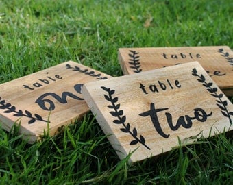 Table Numbers Wedding Wooden Table Numbers Holder Rustic Wedding Decoration Centerpiece Table Numbers | 15cm x 10cm