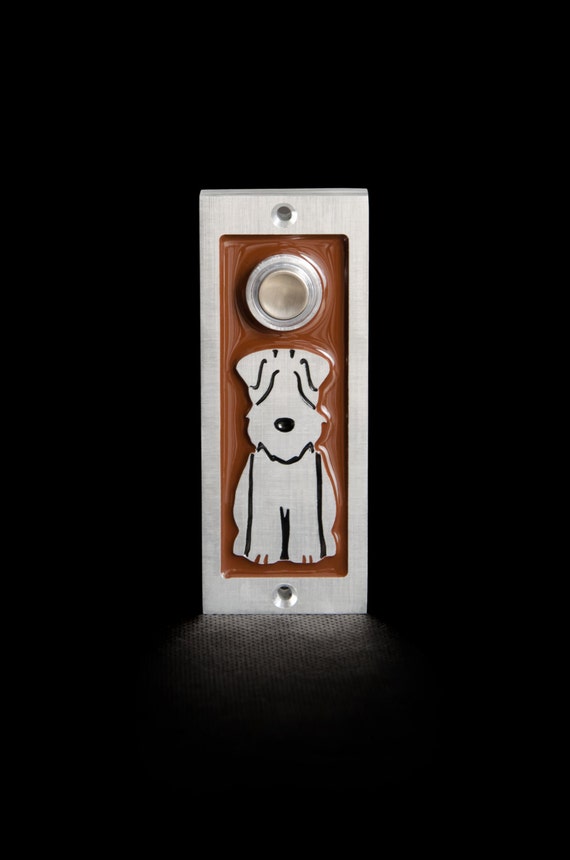 Modern Dog Doorbell with Lighted Button by ModishMetalArt on Etsy