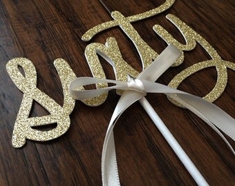 60th Birthday cake topper - gold - 60th cake topper - Sixty Birthday #1001