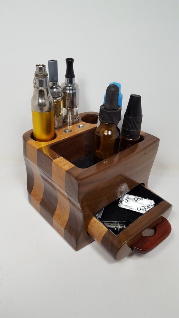 E Cigarette ECig Vapor Vape Wood Organizer Stand EC0413