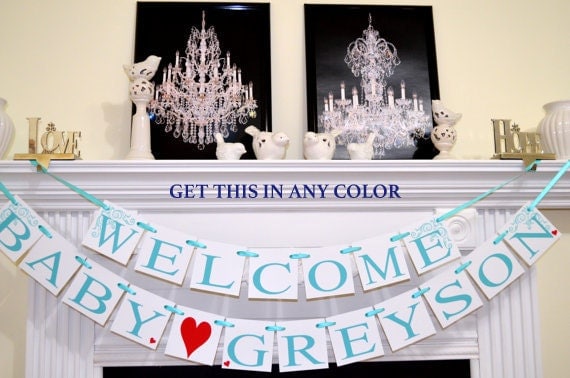 welcome home baby boy banner