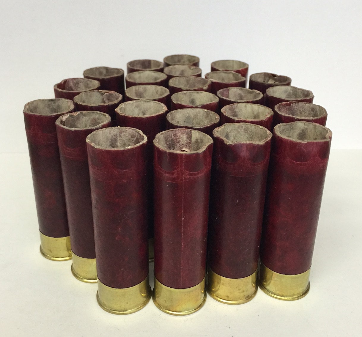 Empty Shotgun Shells 25 Lot Burgundy Paper Federal with Gold