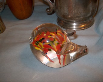 Vintage Glass Pig Paperweight,WAS 10.00 - 25% = 7.50