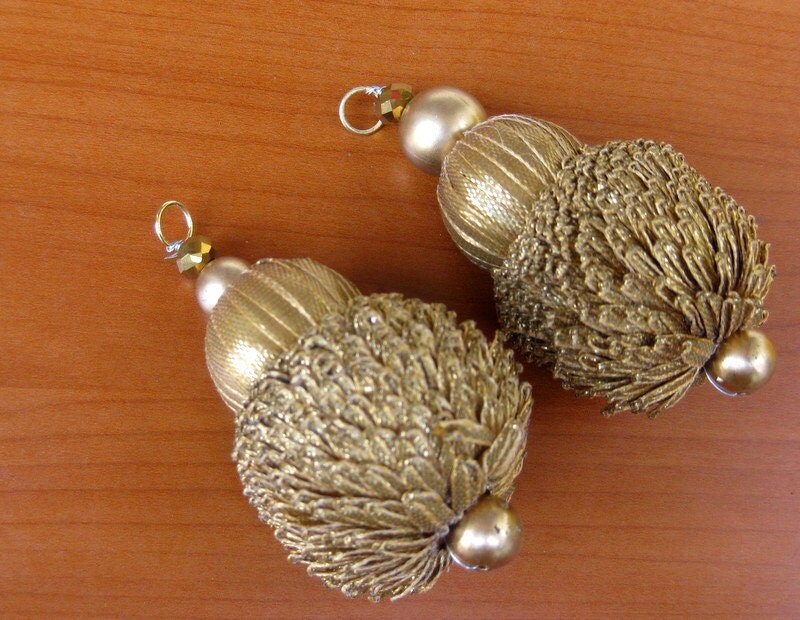 Golden tassel.bridal tasselsbeaded tassels bridal