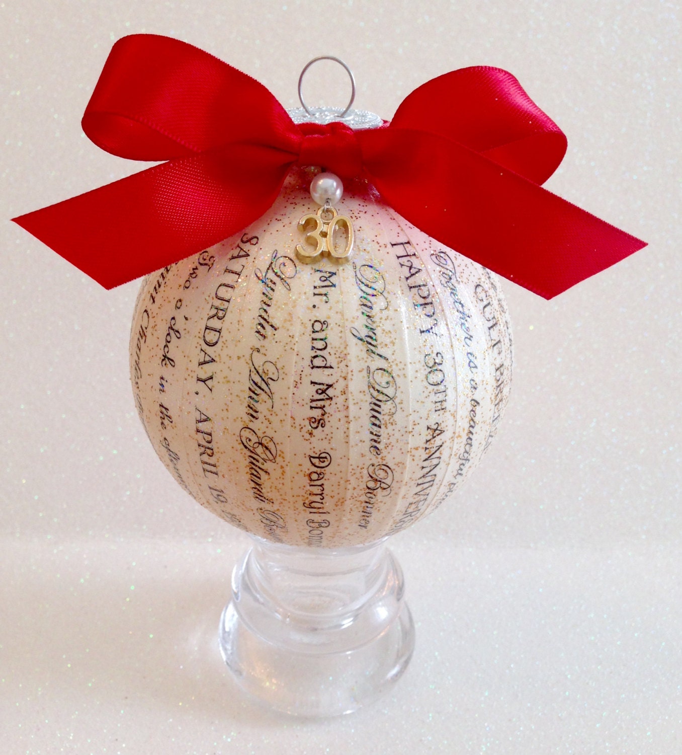 30th Anniversary Gift Unique Personalized Ornament Parent