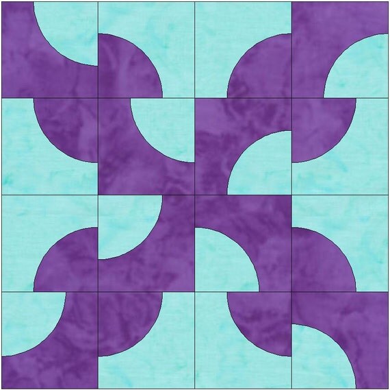 Drunkard s Path Block Paper Templates Quilting Block