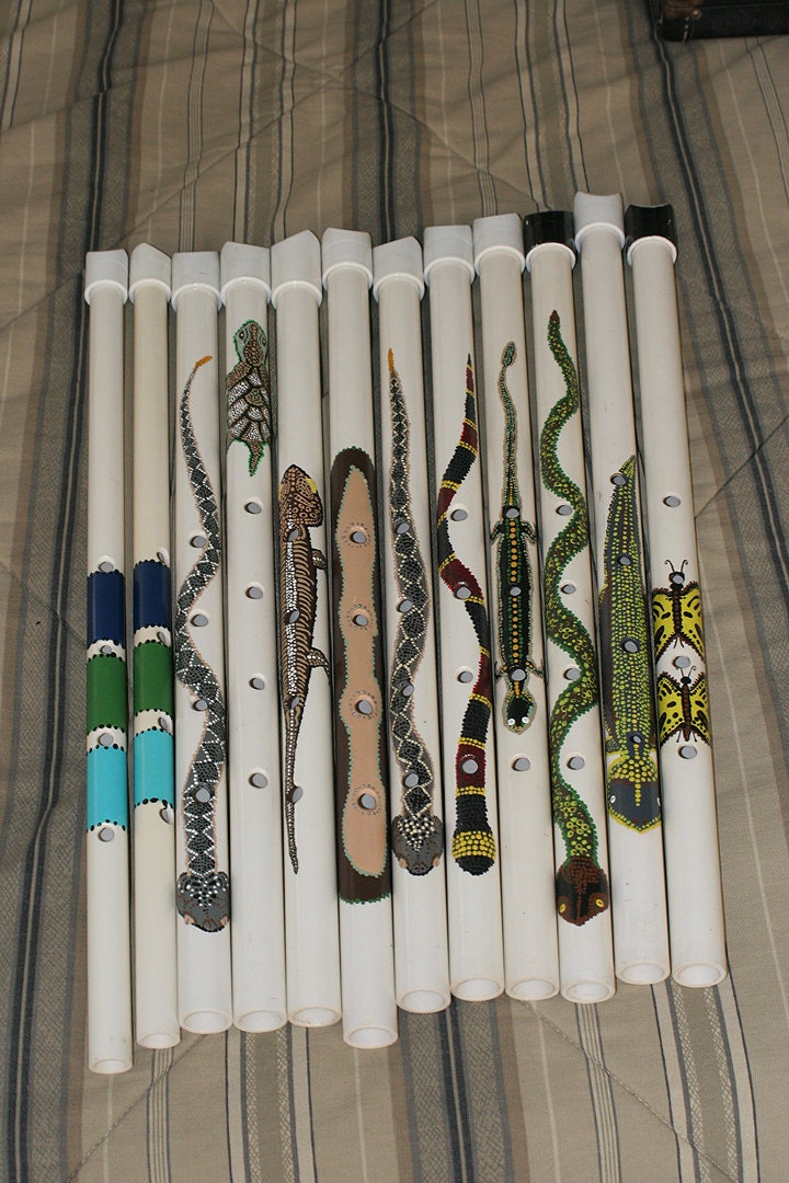 PVC Shakuhachi flute Hand painted Healing by HealingArtistry