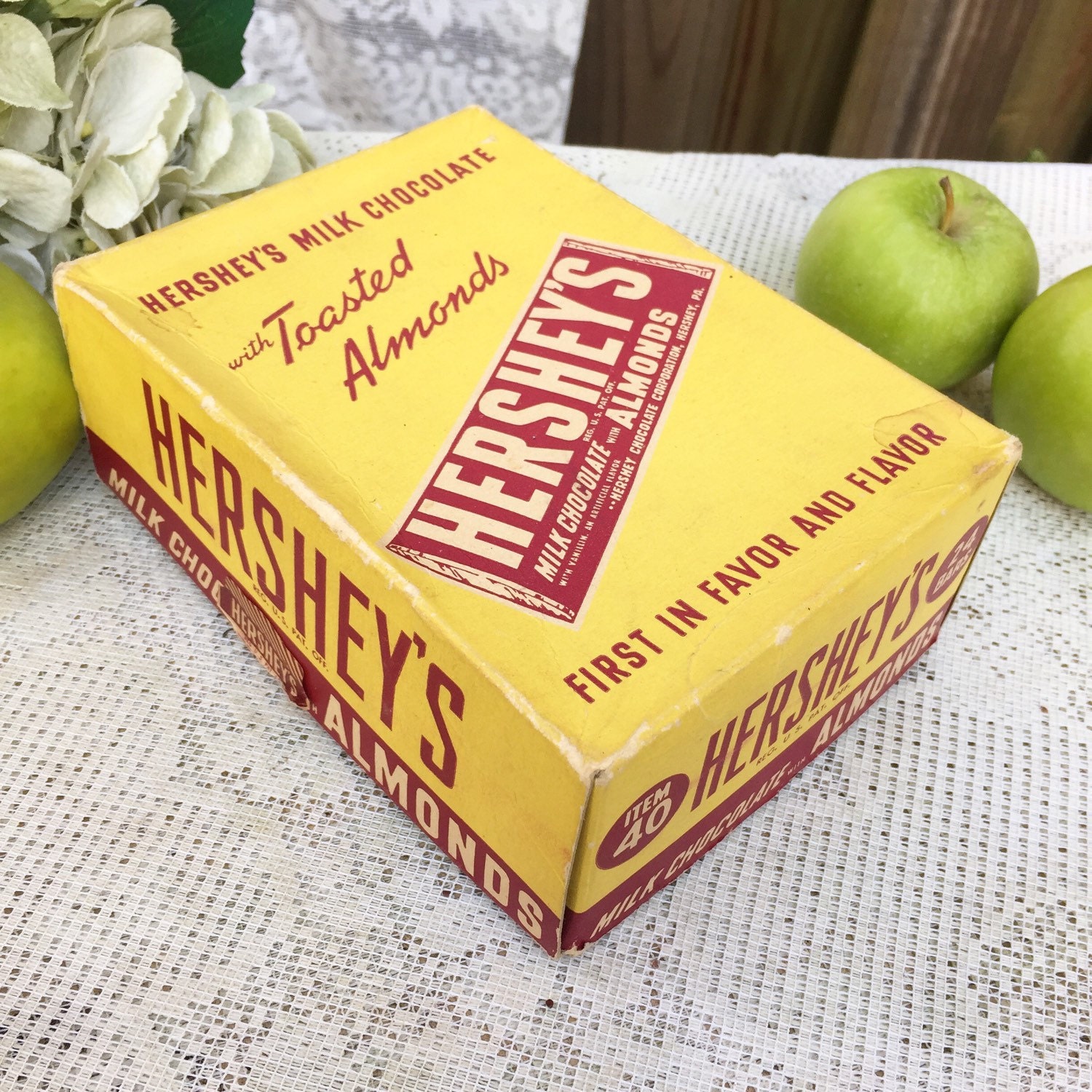 Antique Hershey's Almonds Chocolate Candy Bar Box