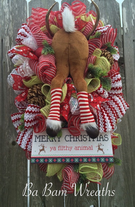 FUNNY CHRISTMAS Christmas Swag Christmas Wreath by BaBamWreaths