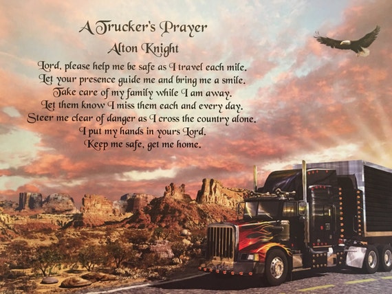 Truck Driver Gift A Trucker's Prayer Birthday Gift