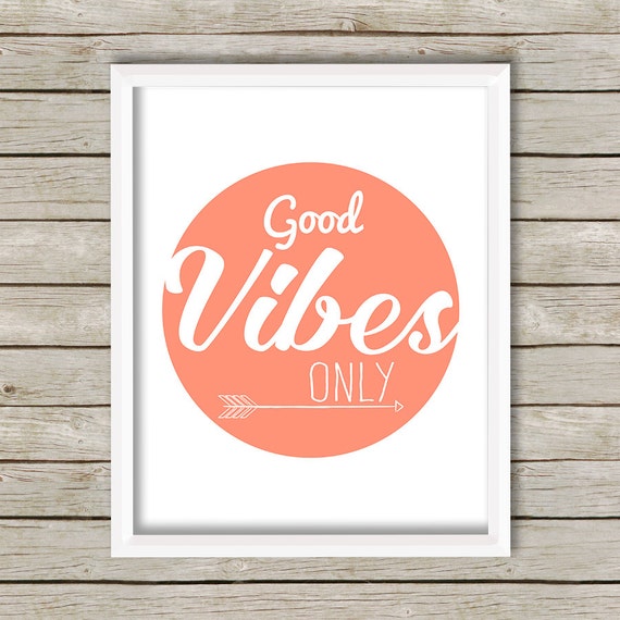 Good Vibes Only pastel pink art print by HelloGraceDesign on Etsy