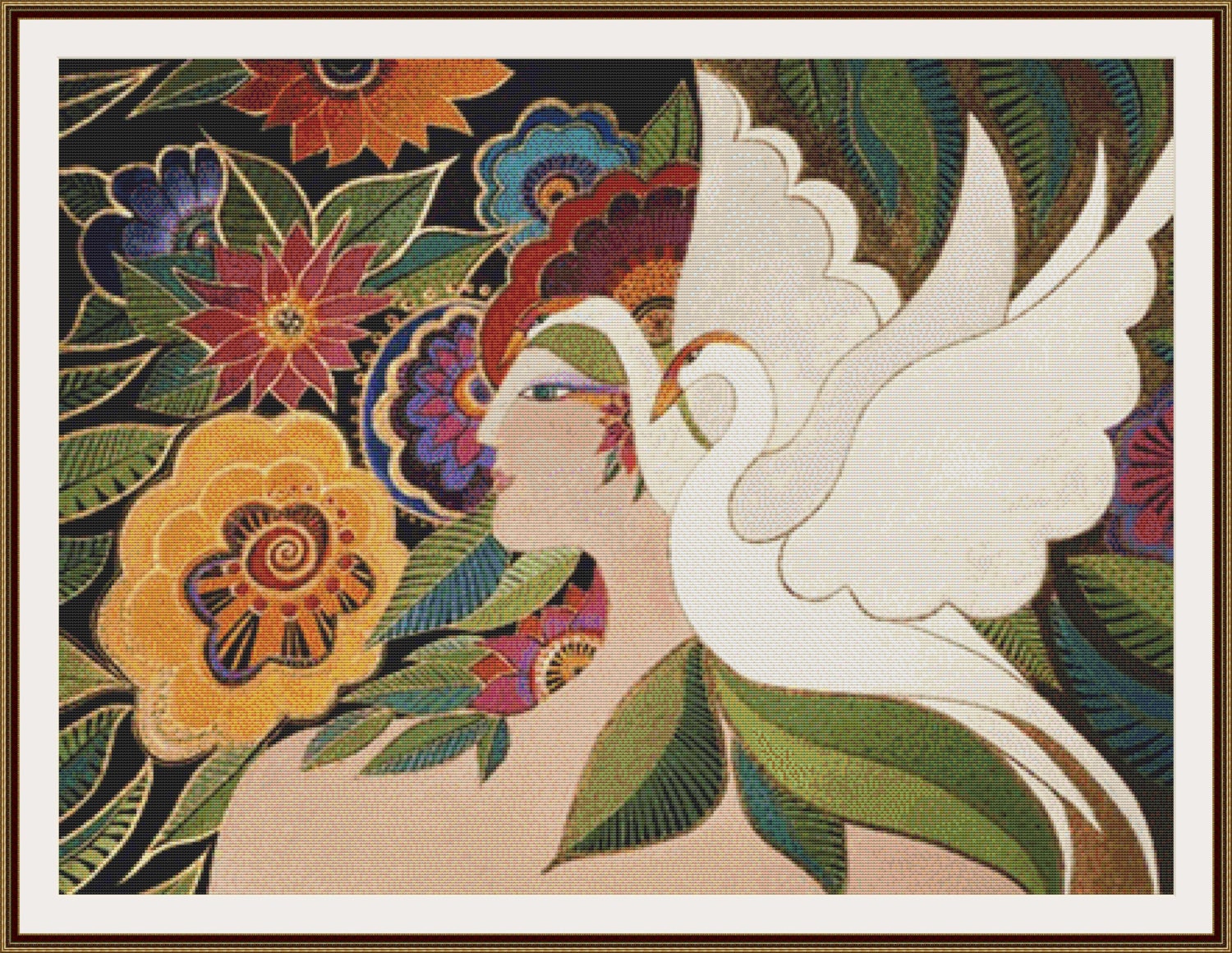 Swan Goddess Counted cross stitch pattern in PDF by Maxispatterns