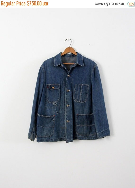 SALE vintage Sanforized denim jacket 1940s men's by IronCharlie