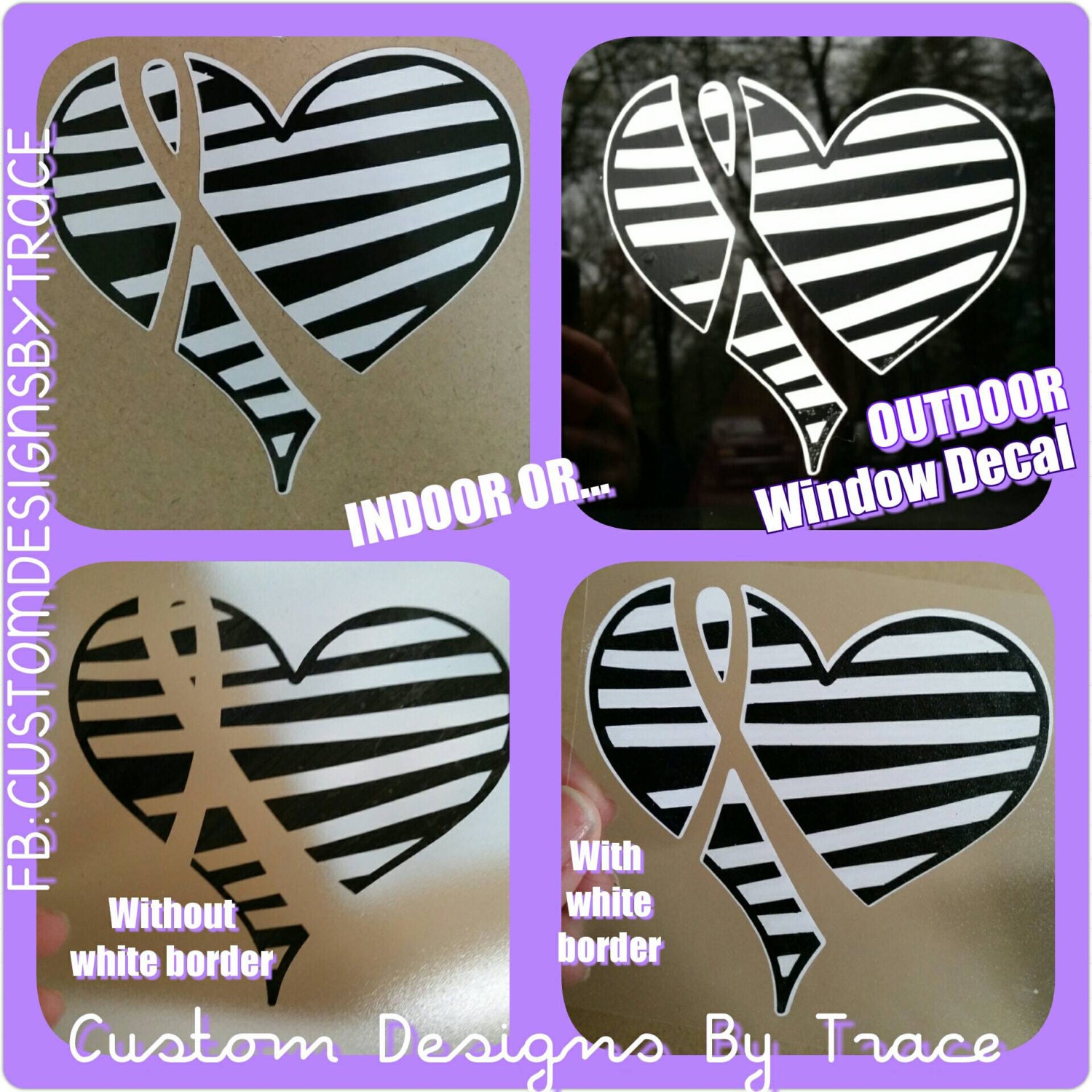 EDS Awareness Decals Zebra ribbon 4