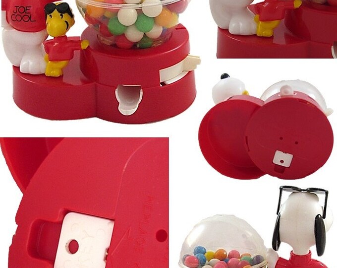 Vintage Superior Snoopy Gumball Machine Coin Bank with Original Box - Joe Cool Snoopy and Woodstock Gumball Machine